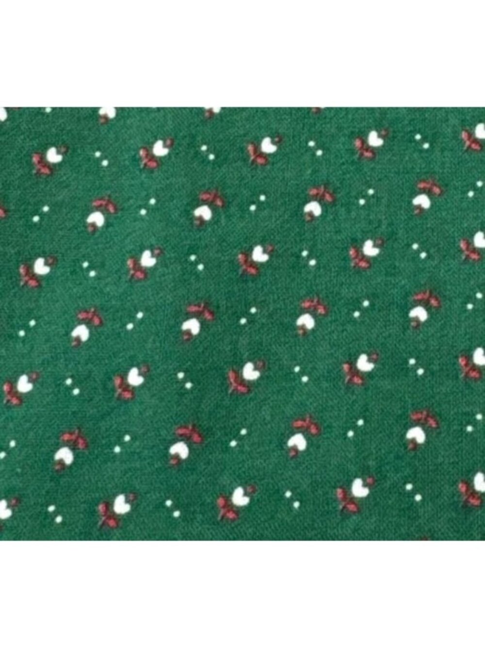 Green Cotton Fabric Tiny Hearts Pattern 21x27" Festive Holiday Quilting Crafting